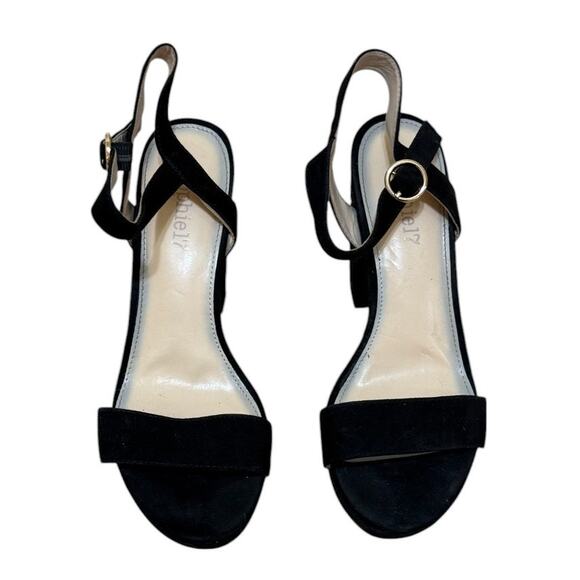 Sophie17 Heels Women 7.5 Black Flora Platform Floral Party Prom Going Out Chunky - Picture 2 of 8